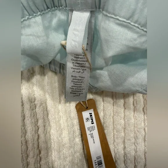 NWT SKIMS Voile Shorts Size Small Frost Blue Cotton Lounge Sleep Shorts - Picture 10 of 11